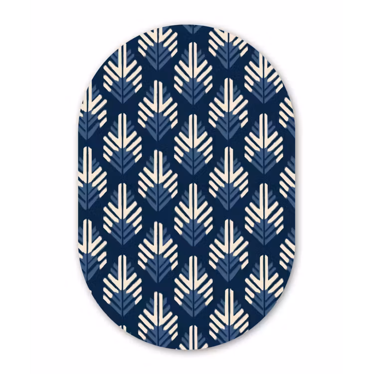 Muurovaal aluminium - Modern - Patroon - Blauw — 1