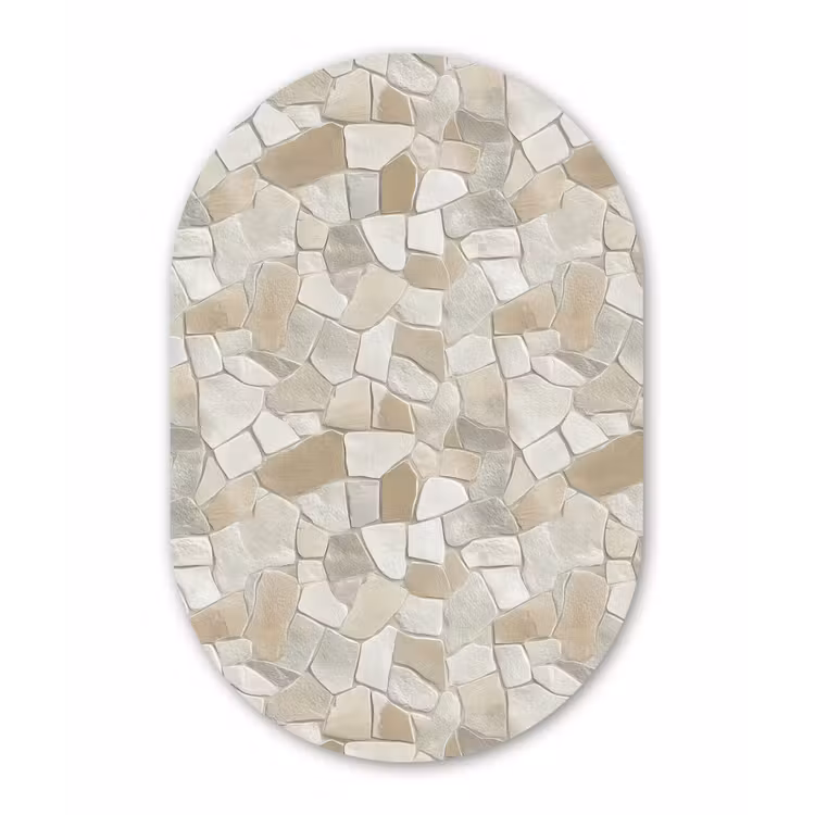 Muurovaal aluminium - Mozaïek - Stenen - Beige — 1