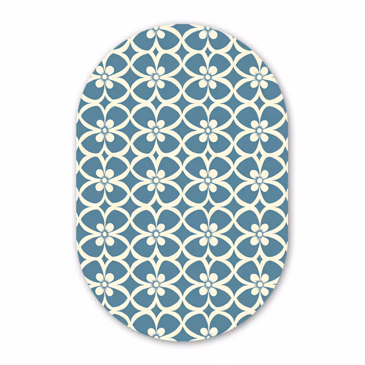 Muurovaal aluminium - Patroon - Symmetrisch - Blauw — 1