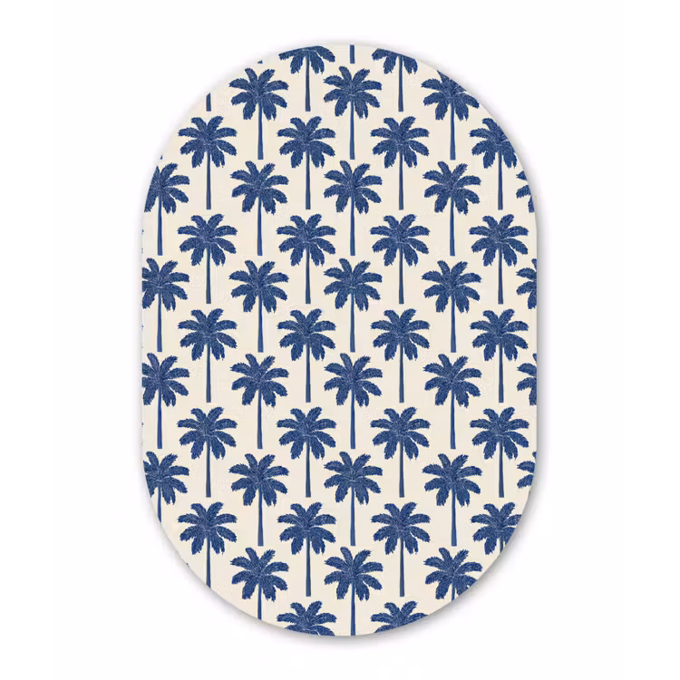 Muurovaal aluminium - Symmetrisch - Palm - Blauw — 1