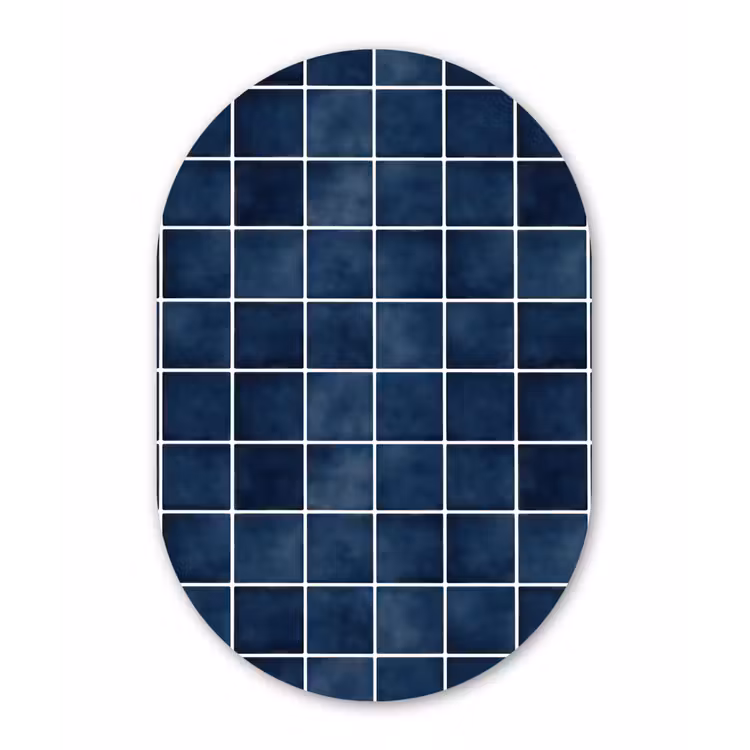 Muurovaal aluminium - Tegel - Modern - Blauw — 1