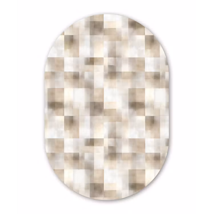 Muurovaal aluminium - Textuur - Linnen - Beige — 1