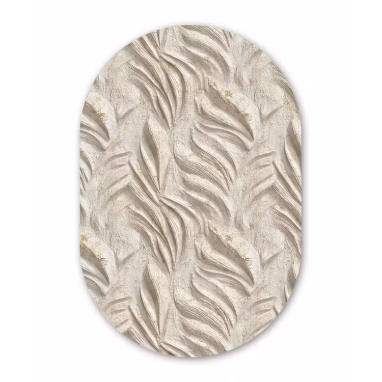 Muurovaal aluminium - Textuur - Reliëf - Beige — 1