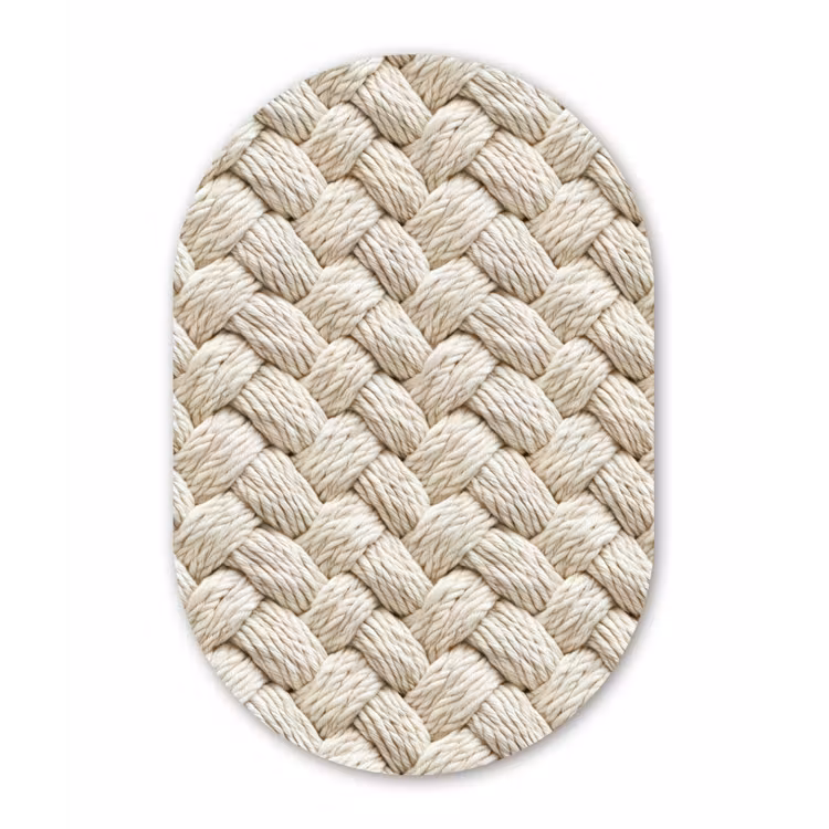 Muurovaal aluminium - Touw - Gebreid - Beige — 1