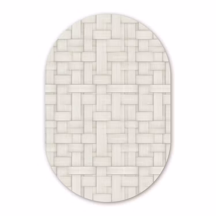 Muurovaal aluminium - Vlechtwerk - Banen - Beige — 1