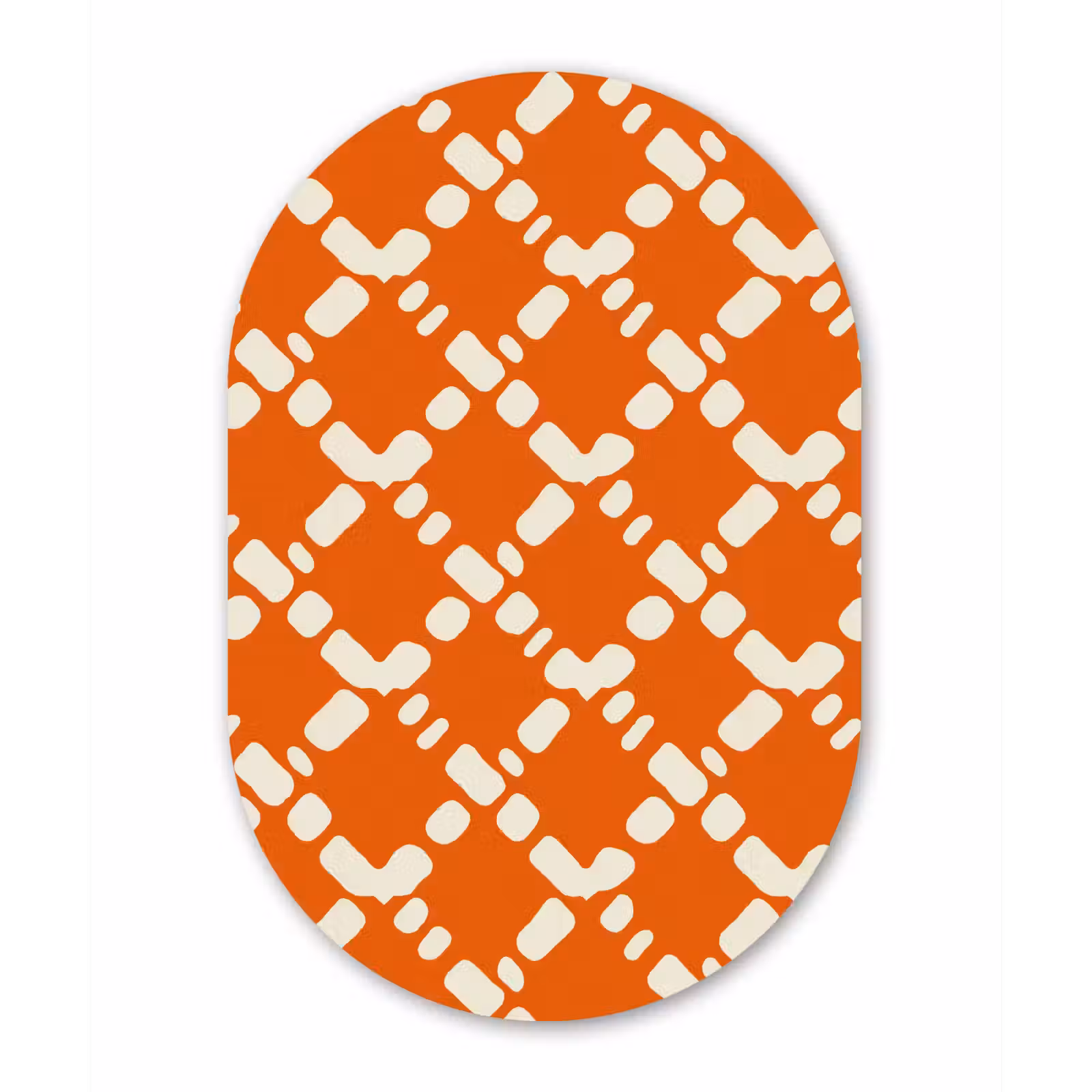 Muurovaal aluminium - Oranje - Ruitpatroon - Wit — 1