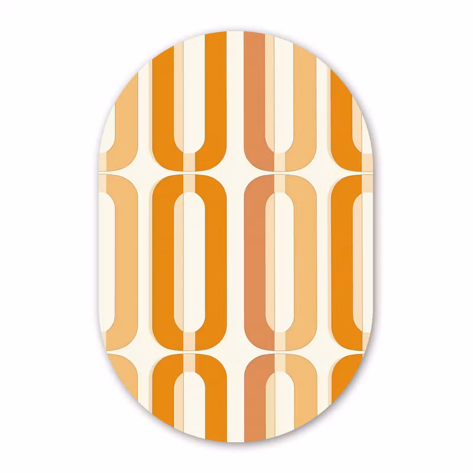 Muurovaal aluminium - U-vorm - Retro - Oranje — 1