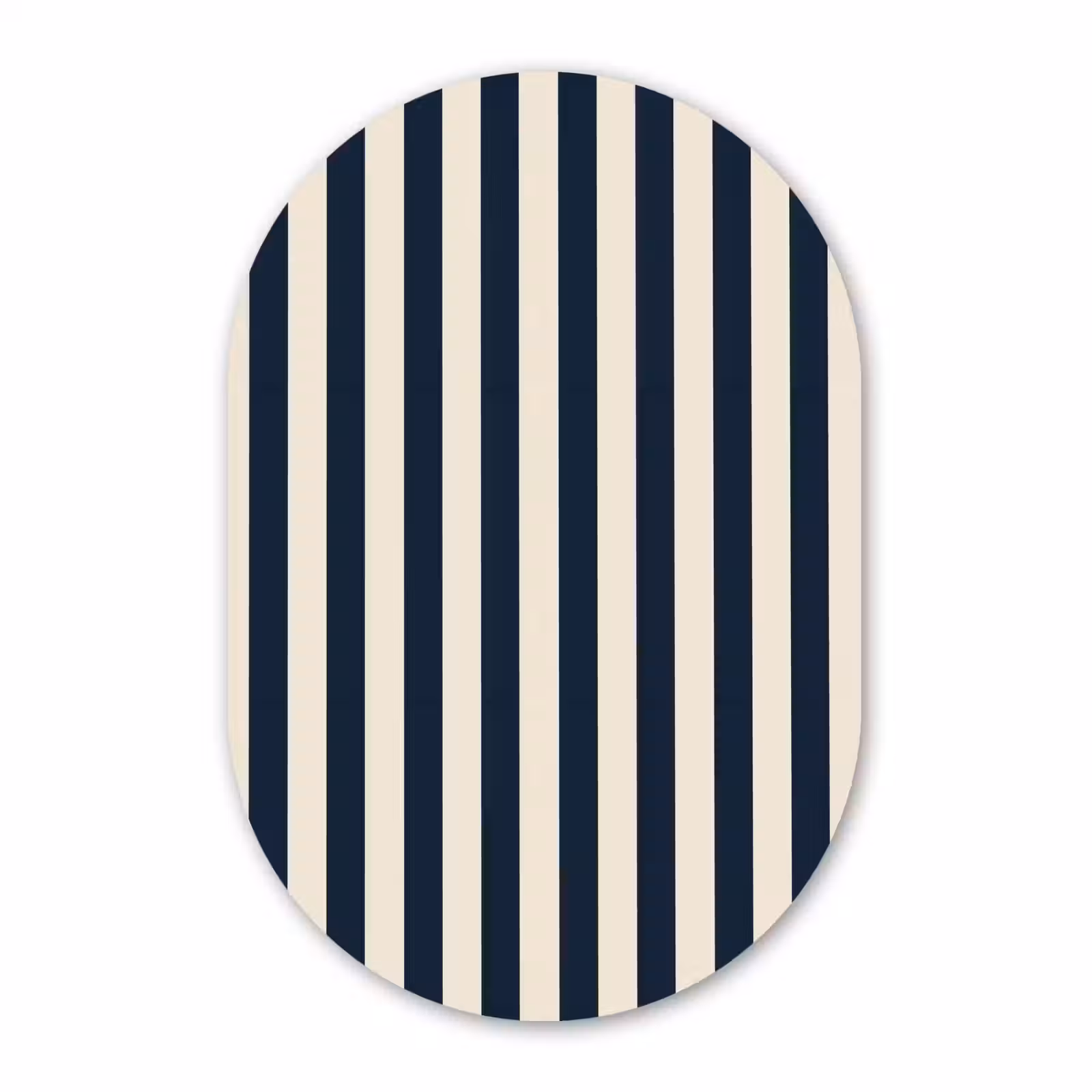 Muurovaal aluminium - Verticale strepen - Blauw - Crème — 1