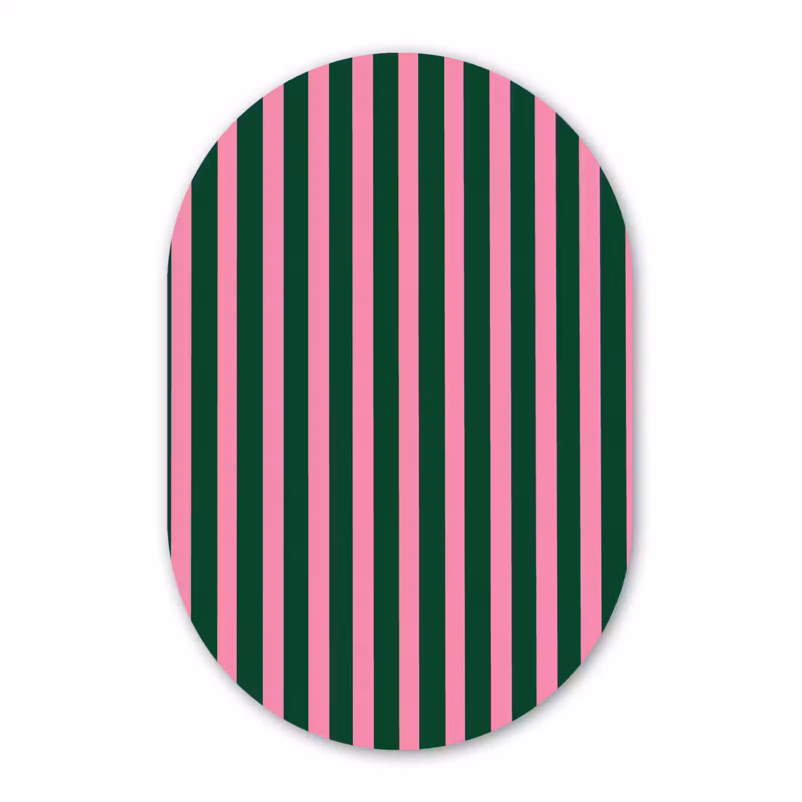 Muurovaal aluminium - Verticale strepen - Groen - Roze — 1