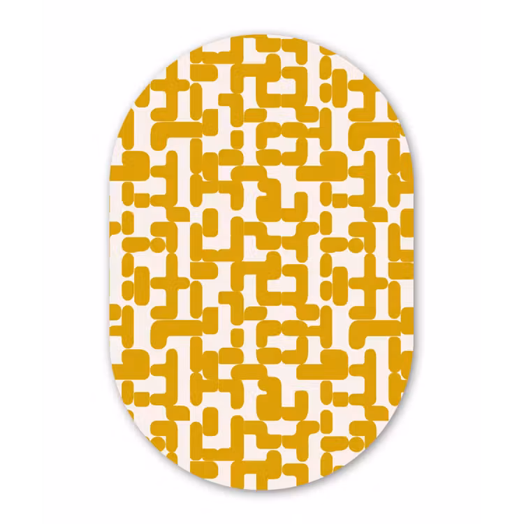 Muurovaal aluminium - Geel - Beige - Patroon — 1