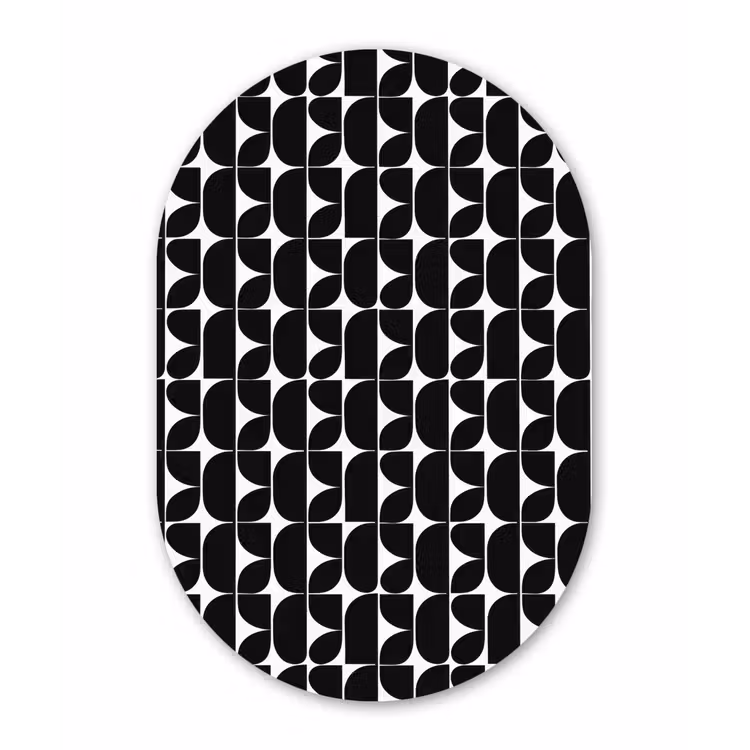 Muurovaal aluminium - Modern - Geometrisch - Zwart — 1