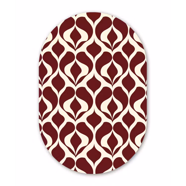 Muurovaal aluminium - Rood - Druppelpatroon - Grafisch — 1