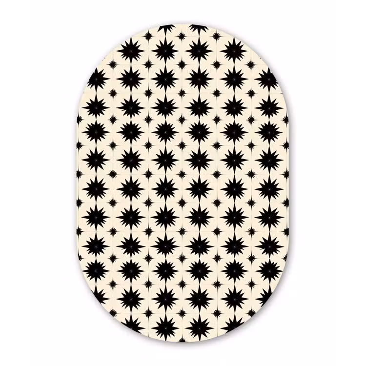 Muurovaal aluminium - Stervormen - Geometrisch - Zwart — 1