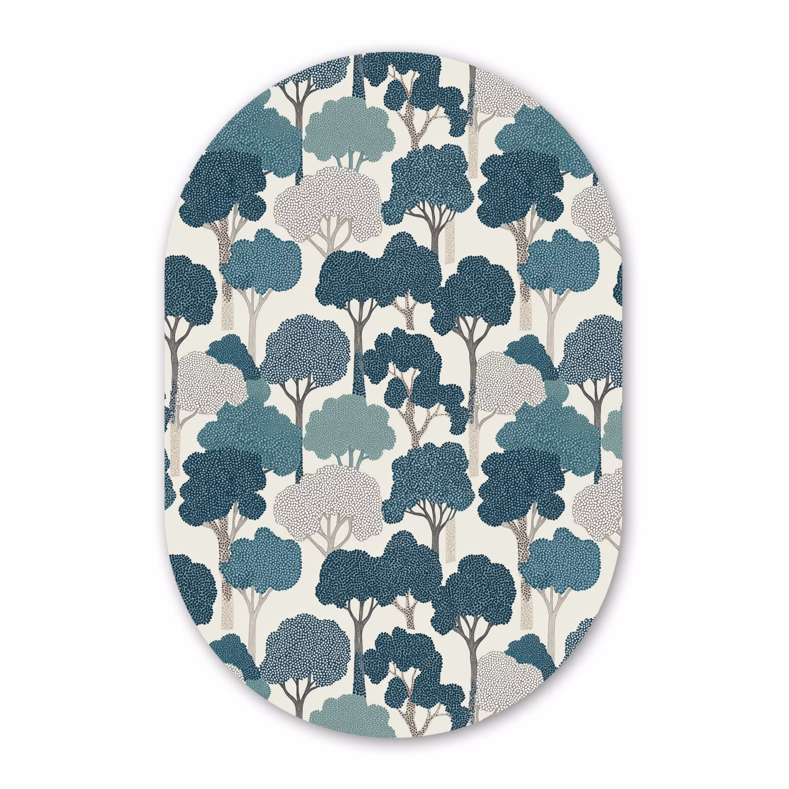 Muurovaal aluminium - Modern - Bomen - Bos - Patroon - Blauw — 1