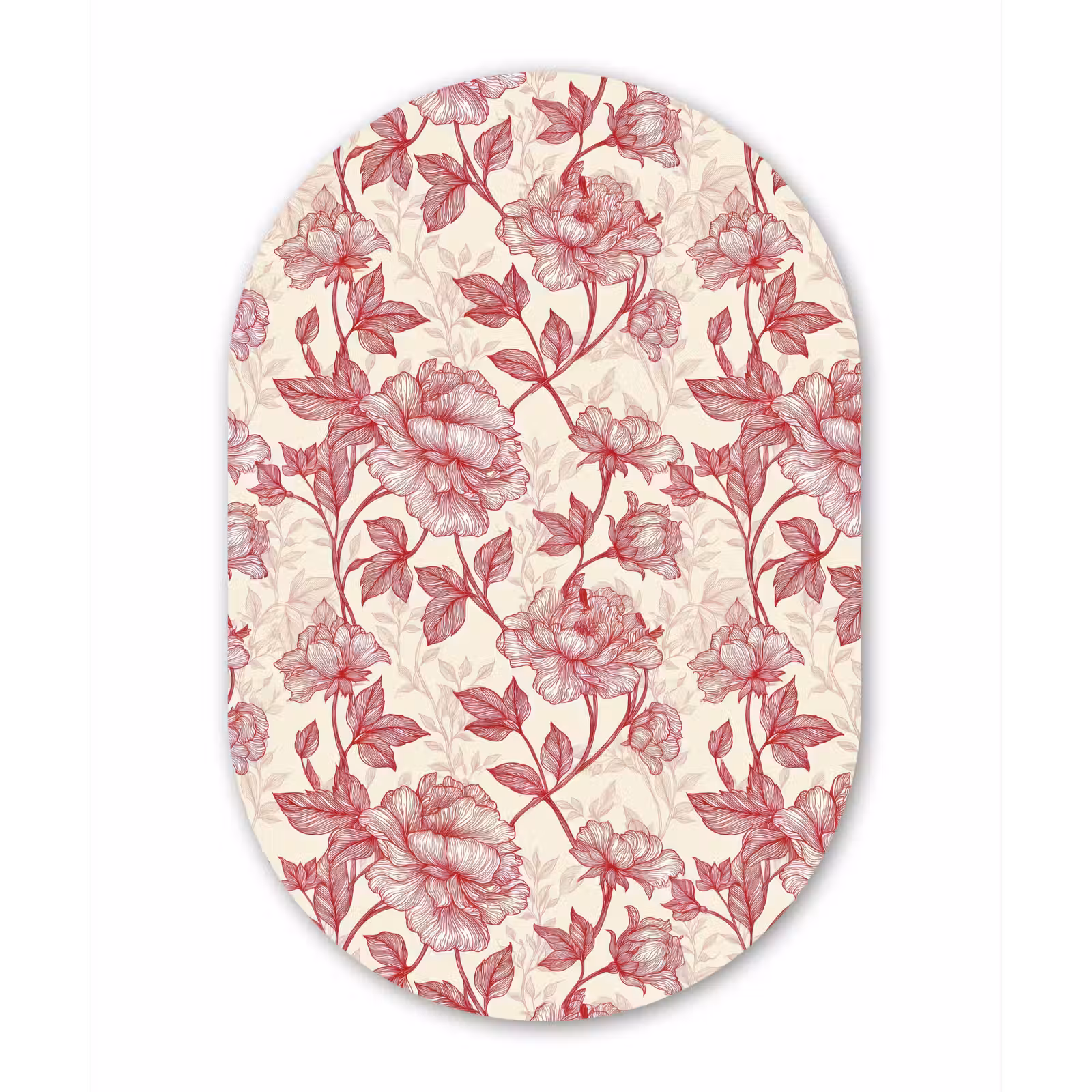 Muurovaal aluminium - Pioenrozen - Modern - Rood — 1