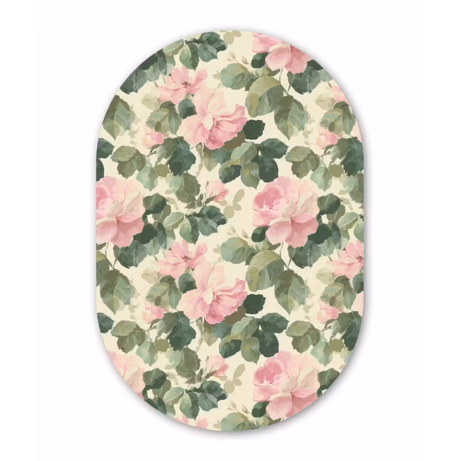 Muurovaal aluminium - Rozen - Botanisch - Roze — 1