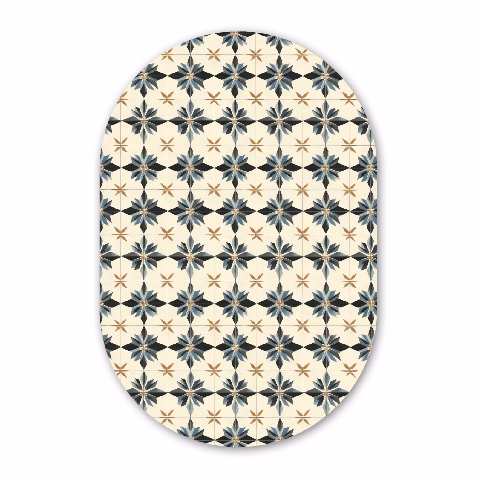 Muurovaal aluminium - Sierlijk - Ornament - Blauw — 1