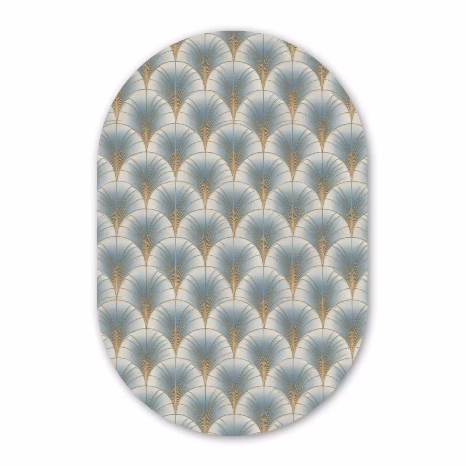 Muurovaal aluminium - Waaier - Klassiek - Blauw — 1