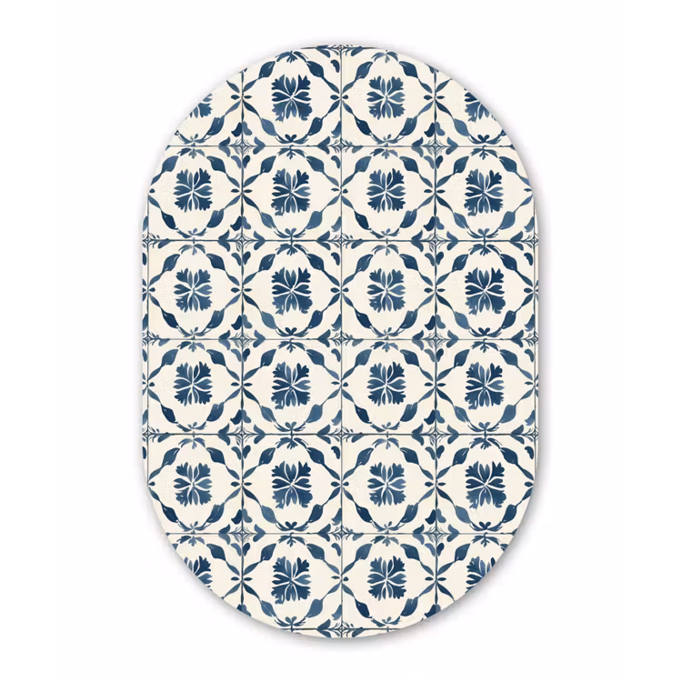 Muurovaal aluminium - Grafisch - Tegel - Blauw — 1