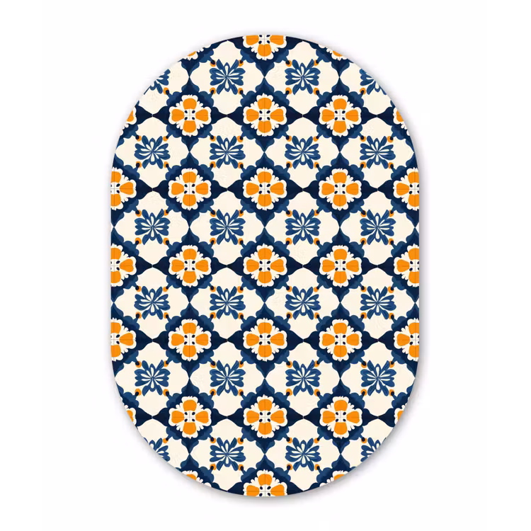 Muurovaal aluminium - Klassiek - Geometrisch - Blauw — 1