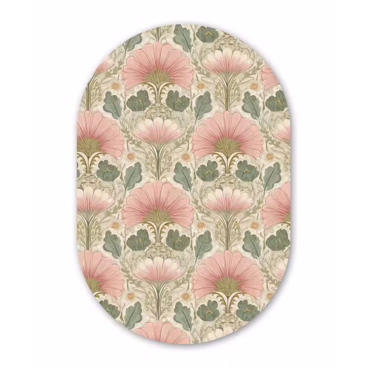 Muurovaal aluminium - Klassiek - Patroon - Roze — 1