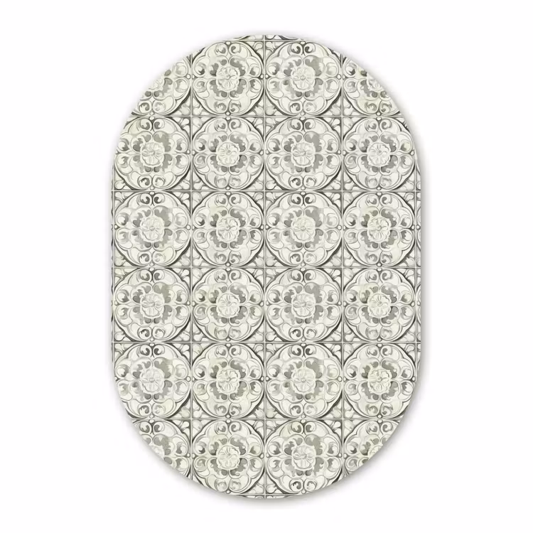 Muurovaal aluminium - Krulornament - Tegel - Groen — 1