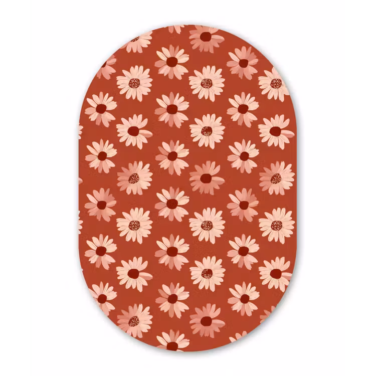 Muurovaal aluminium - Madelief - Retro - Terracotta — 1