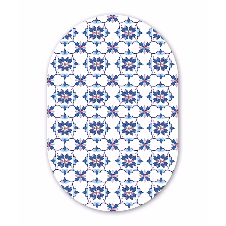 Muurovaal aluminium - Modern - Patroon - Blauw - Roze — 1