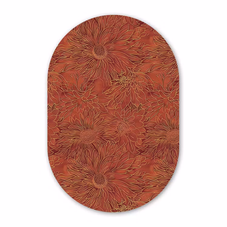 Muurovaal aluminium - Oosters - Bloemen - Terracotta — 1