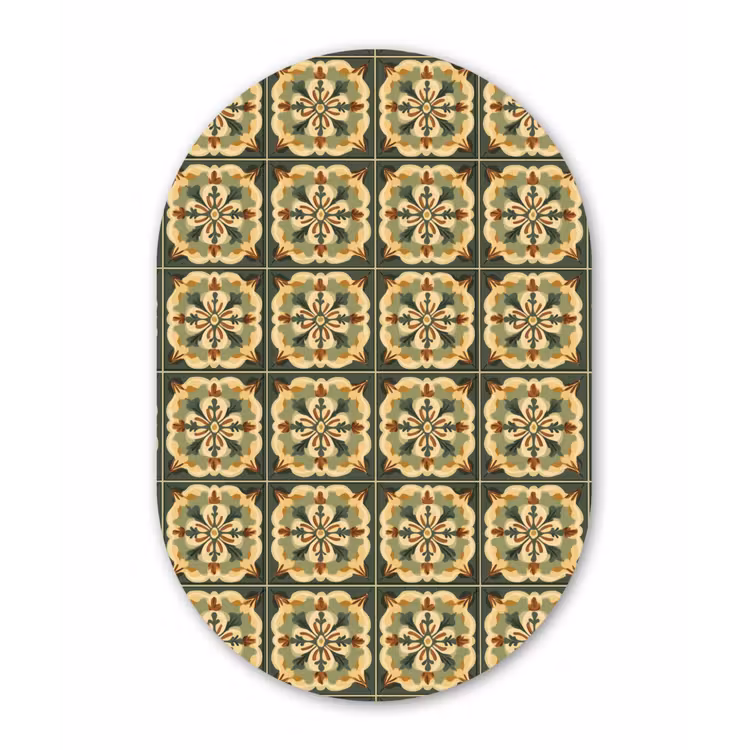 Muurovaal aluminium - Ornament - Patroon - Groen — 1