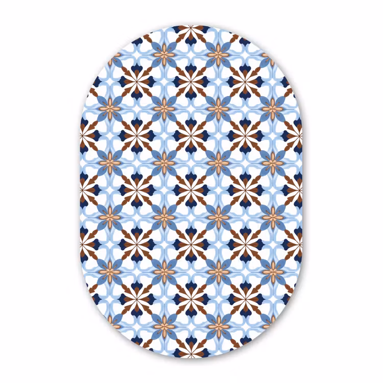 Muurovaal aluminium - Ornament - Tegel - Kleurrijk — 1