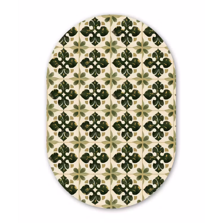 Muurovaal aluminium - Patroon - Tegel - Groen — 1