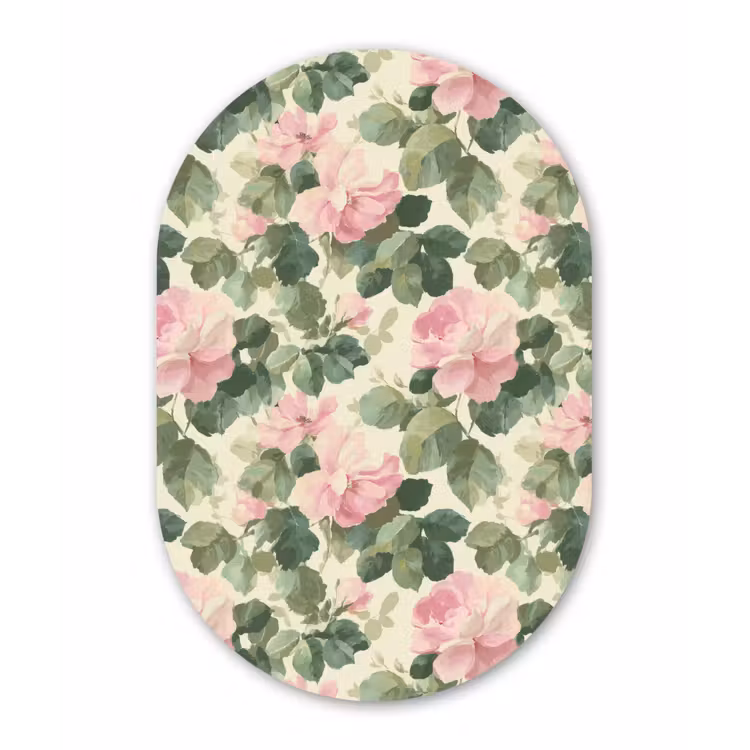 Muurovaal aluminium - Rozen - Botanisch - Roze — 1