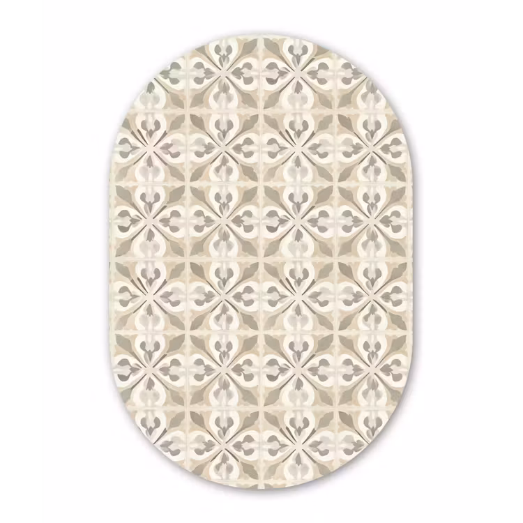 Muurovaal aluminium - Tegel - Motief - Beige — 1