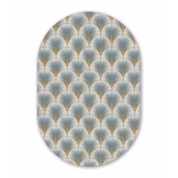 Muurovaal aluminium - Waaier - Klassiek - Blauw — 1