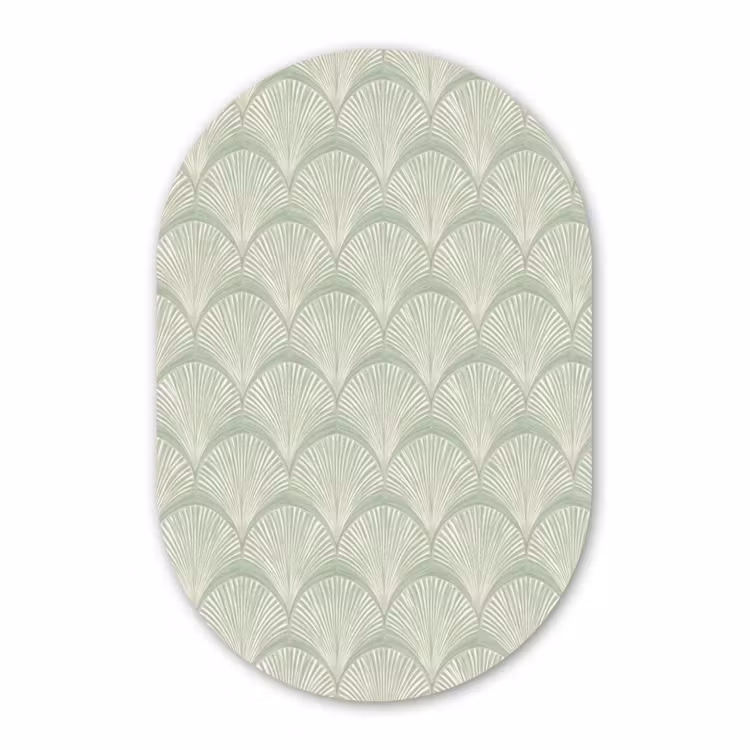 Muurovaal aluminium - Waaiers - Patroon - Groen — 1