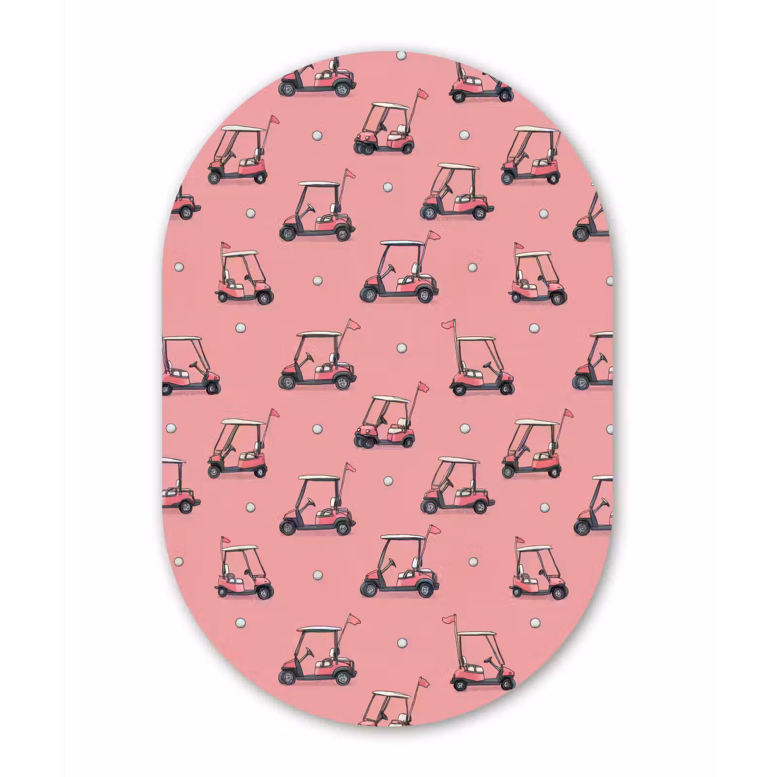 Muurovaal aluminium - Golfkar - Retro - Roze — 1
