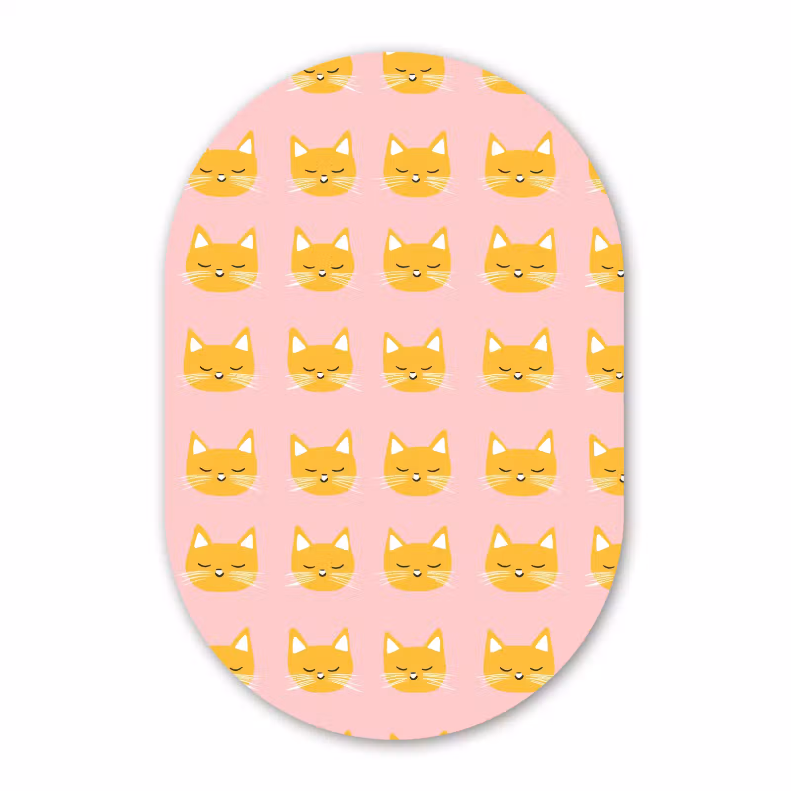 Muurovaal aluminium - Katten - Patroon - Roze — 1