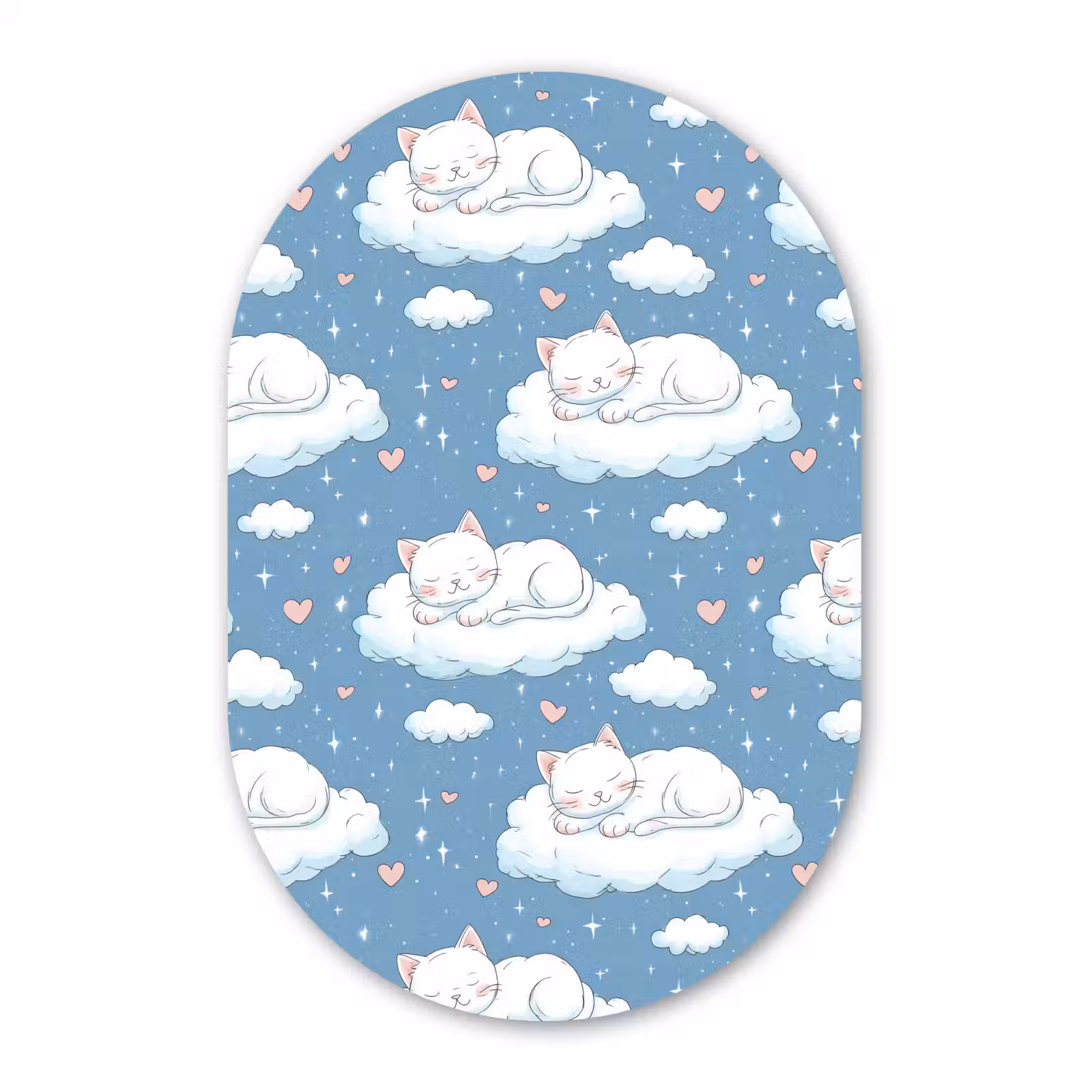 Muurovaal aluminium - Kitten - Wolken - Blauw — 1