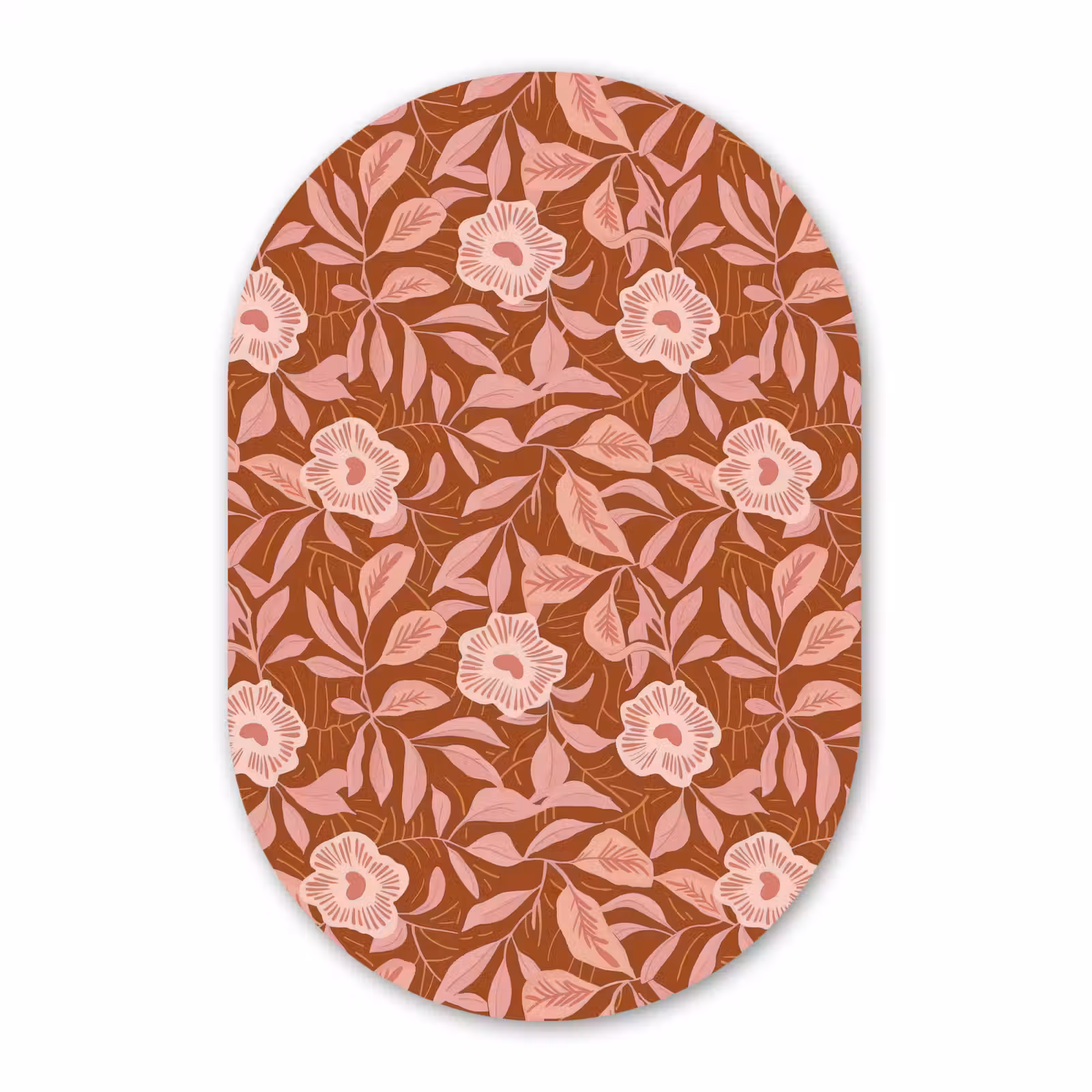 Muurovaal aluminium - Patroon - Bladeren - Terracotta — 1