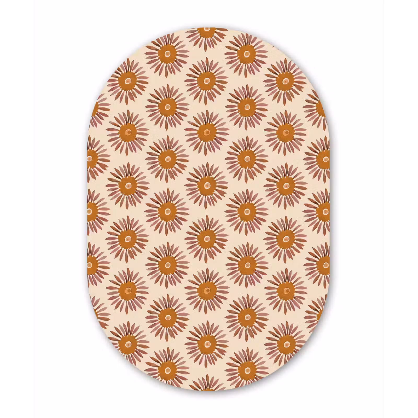 Muurovaal aluminium - Patroon - Retro - Bruin — 1