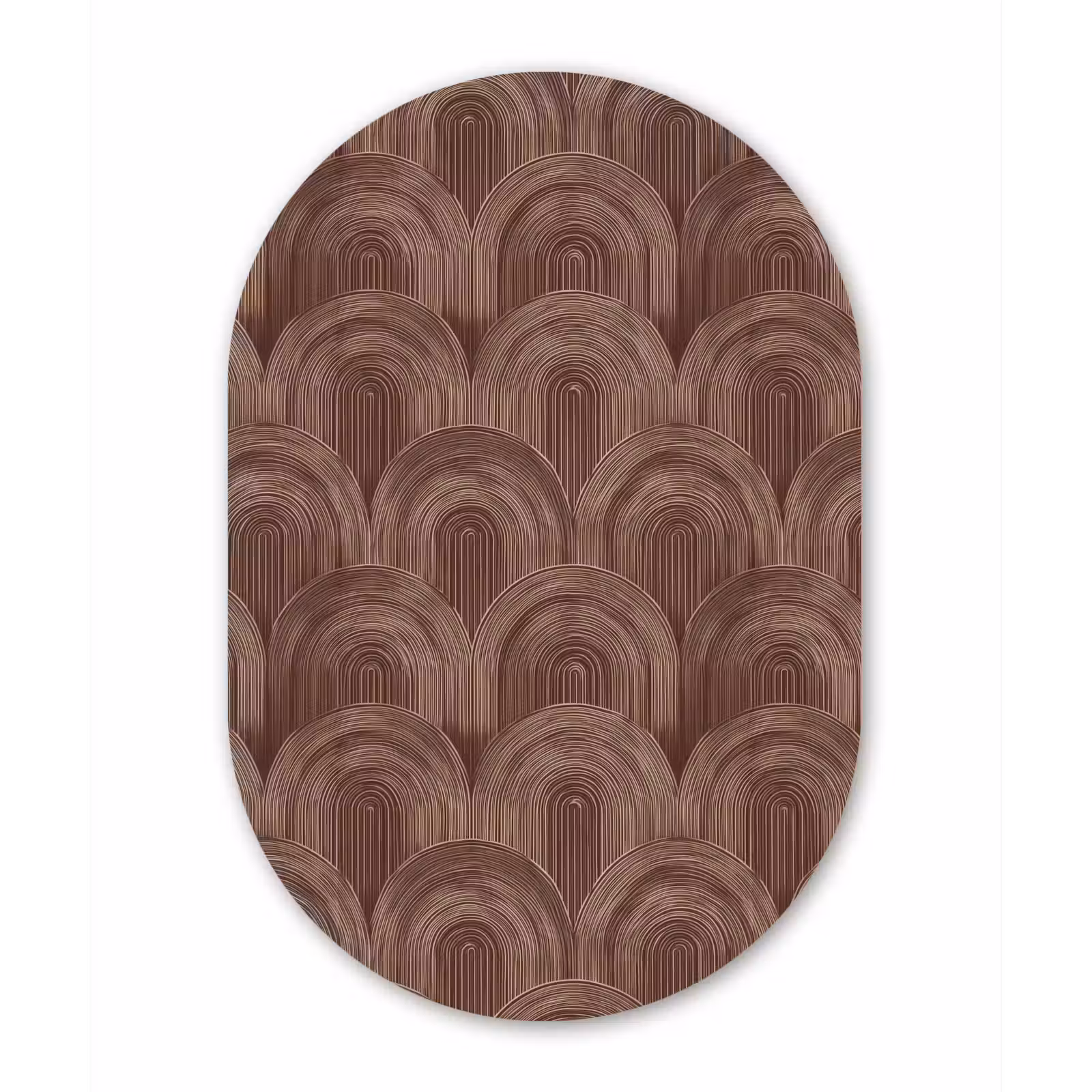 Muurovaal aluminium - Ritmisch - Effect - Bruin — 1