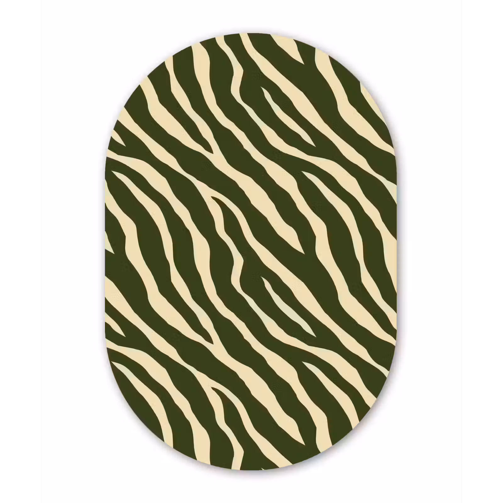 Muurovaal aluminium - Zebra - Patroon - Groen — 1
