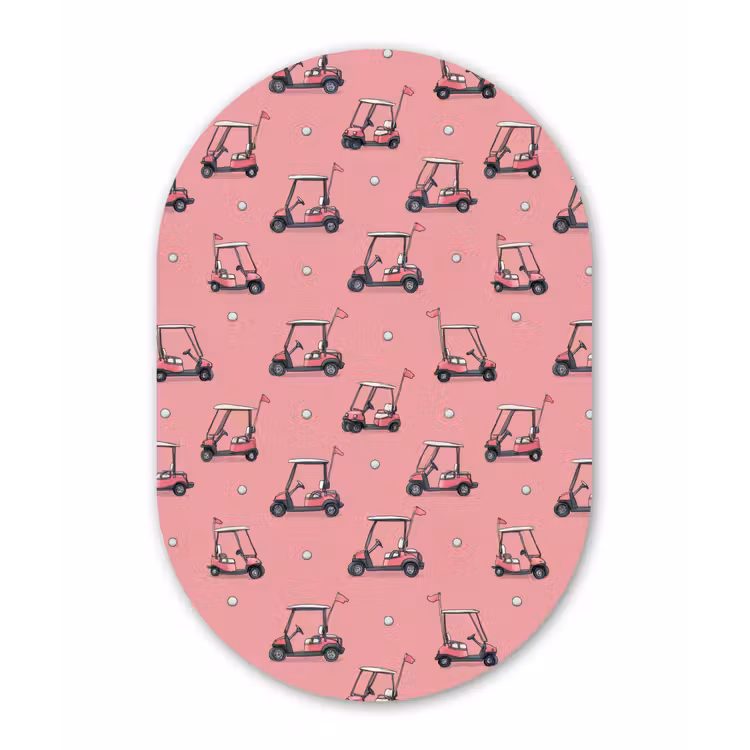 Muurovaal aluminium - Golfkar - Retro - Roze — 1