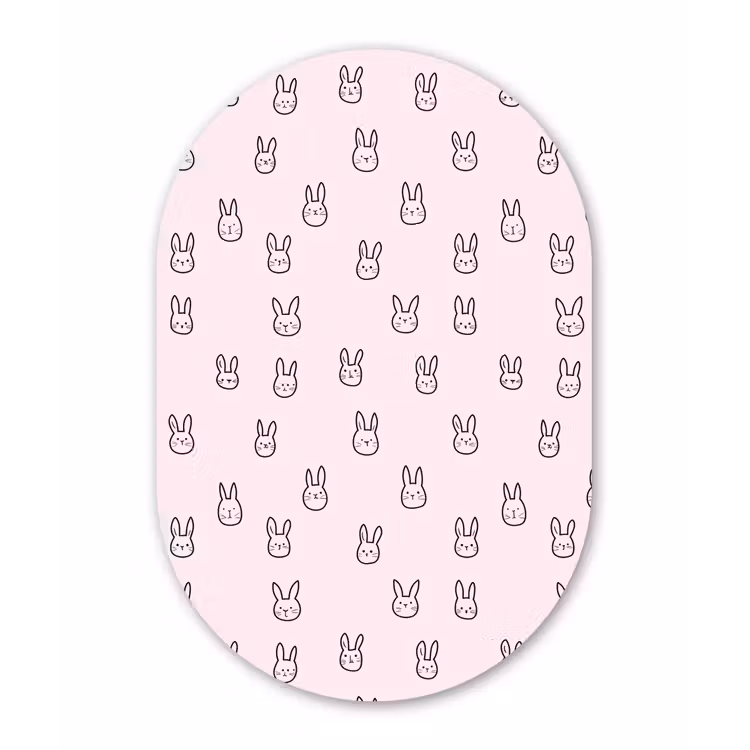 Muurovaal aluminium - Konijnen - Minimalistisch - Roze — 1