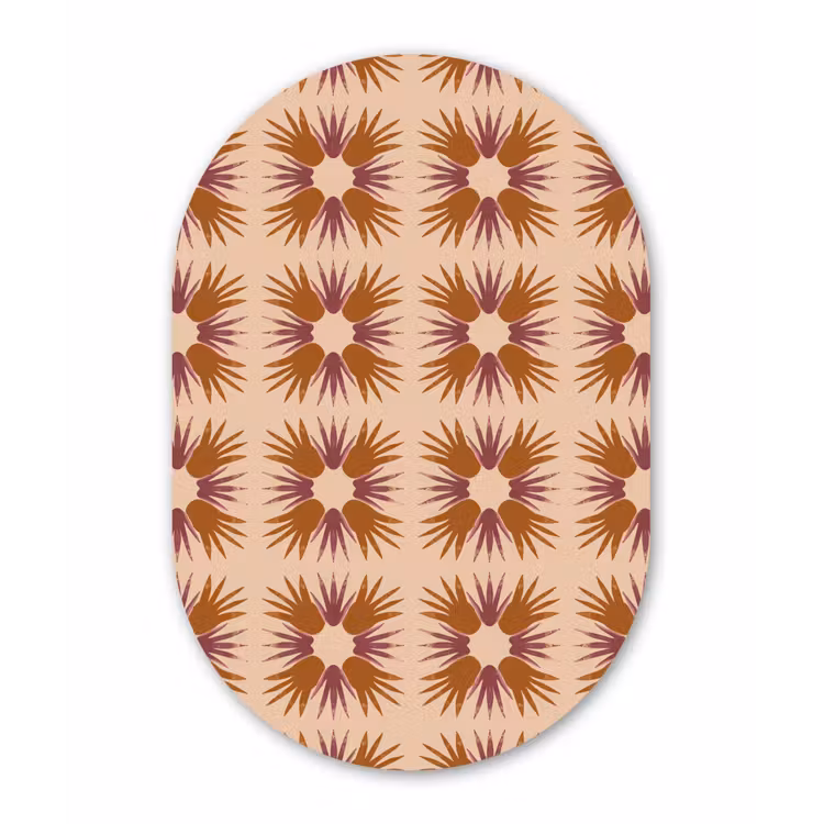 Muurovaal aluminium - Ornament - Patroon - Oker — 1