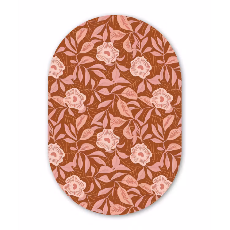 Muurovaal aluminium - Patroon - Bladeren - Terracotta — 1