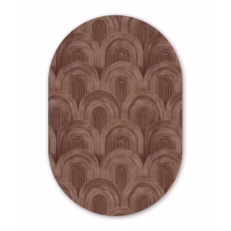 Muurovaal aluminium - Ritmisch - Effect - Bruin — 1