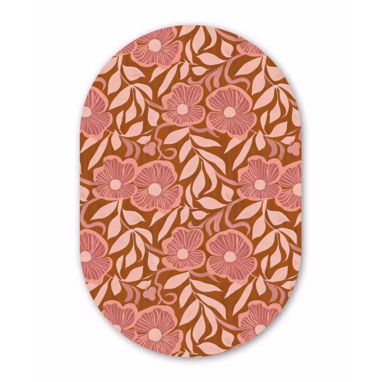 Muurovaal aluminium - Sfeer - Bloemen - Roze — 1