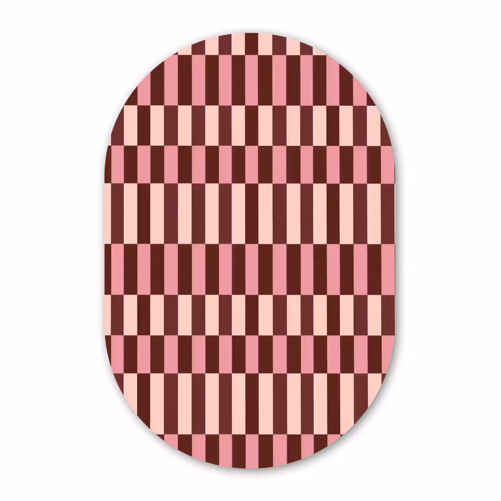 Muurovaal aluminium - Roze - Rood - Blokjes — 1